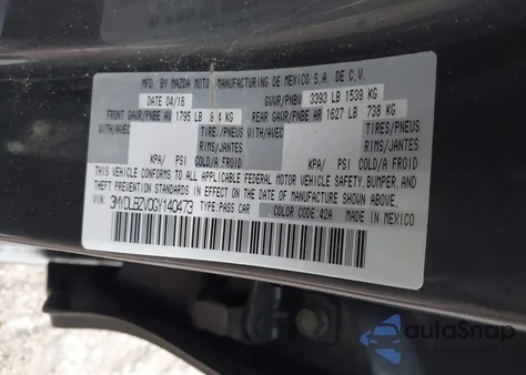 2016 Scion Ia from USA, damaged, VIN 3MYDLBZV0GY140473